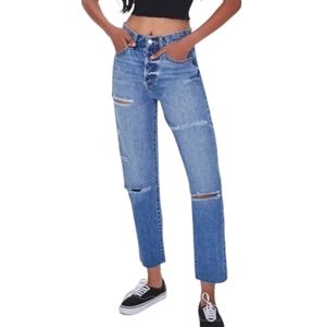 High Waist Mom Jean Distressed Size 25